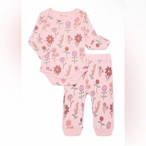 Floral Pink Kids Bodysuit Set